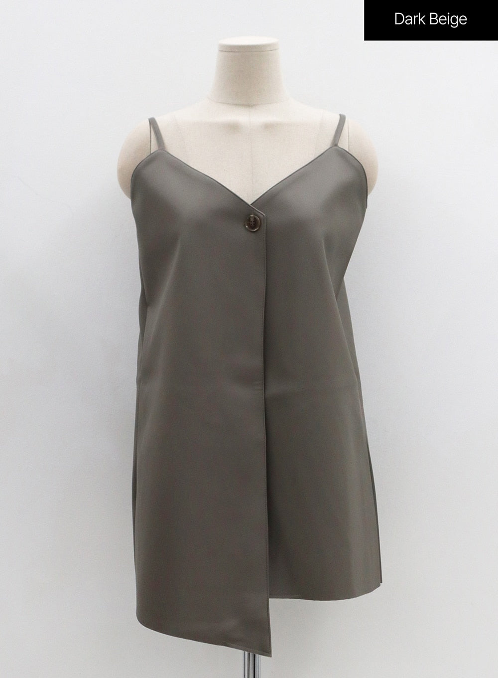 One Button Faux Leather Mini Dress OS29