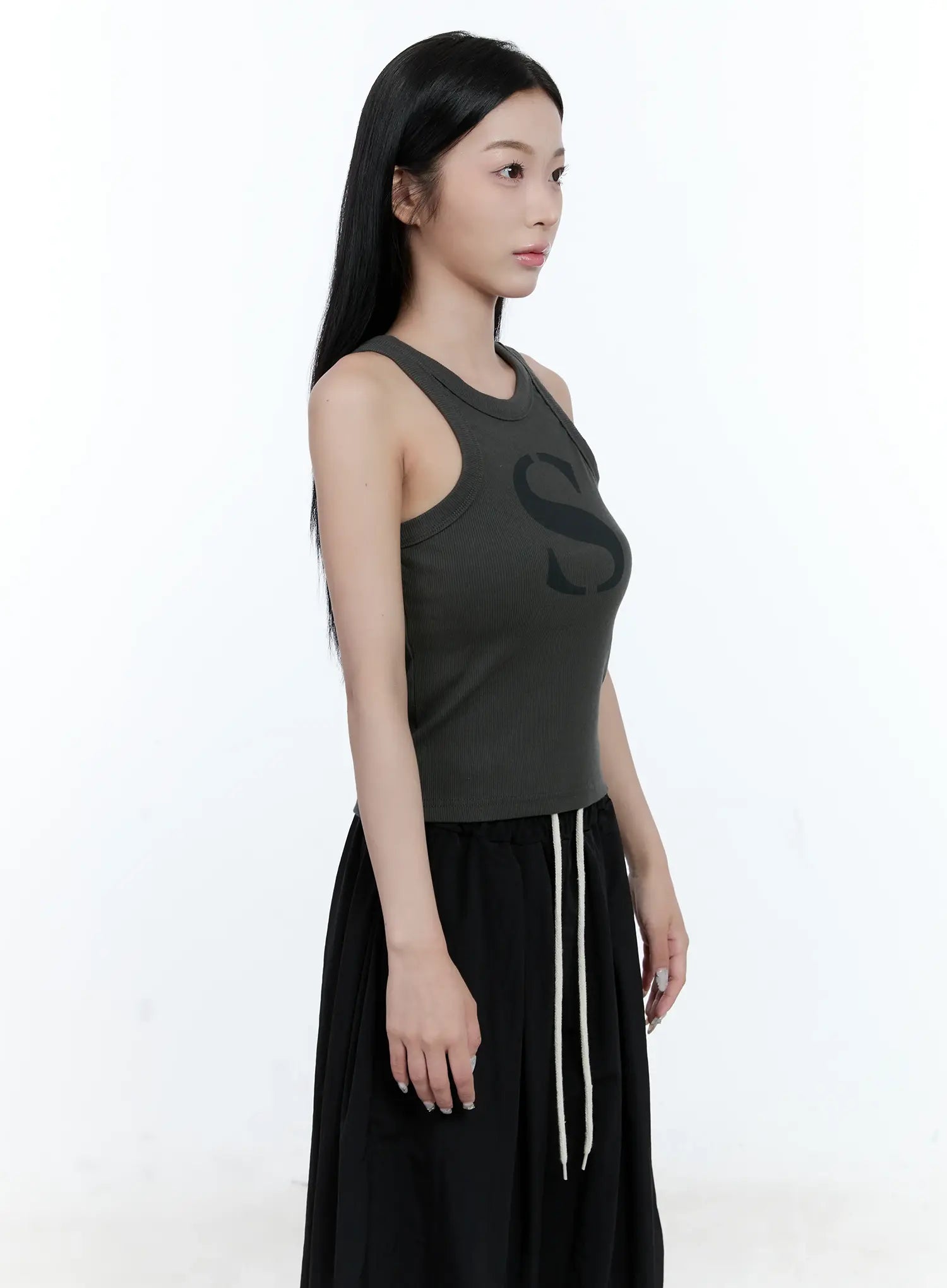 Ribbed Graphic Tank Top CG501