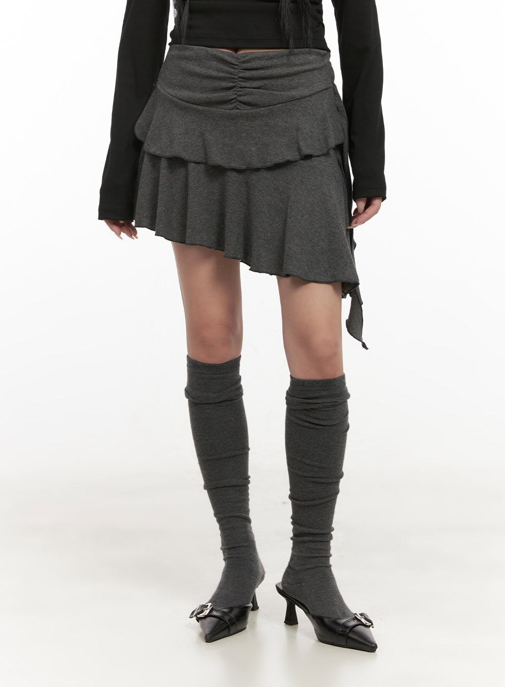 Frill Shirring Mini Skirt CD410