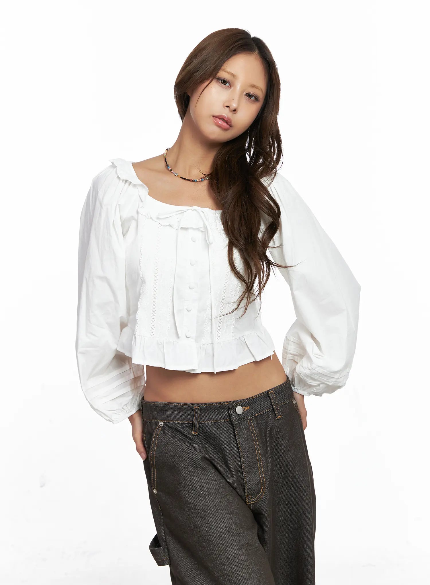 Ruffled Long Sleeve Blouse CO513