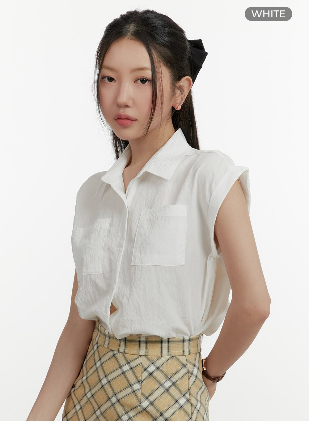 Solid Sleeveless Blouse OY413