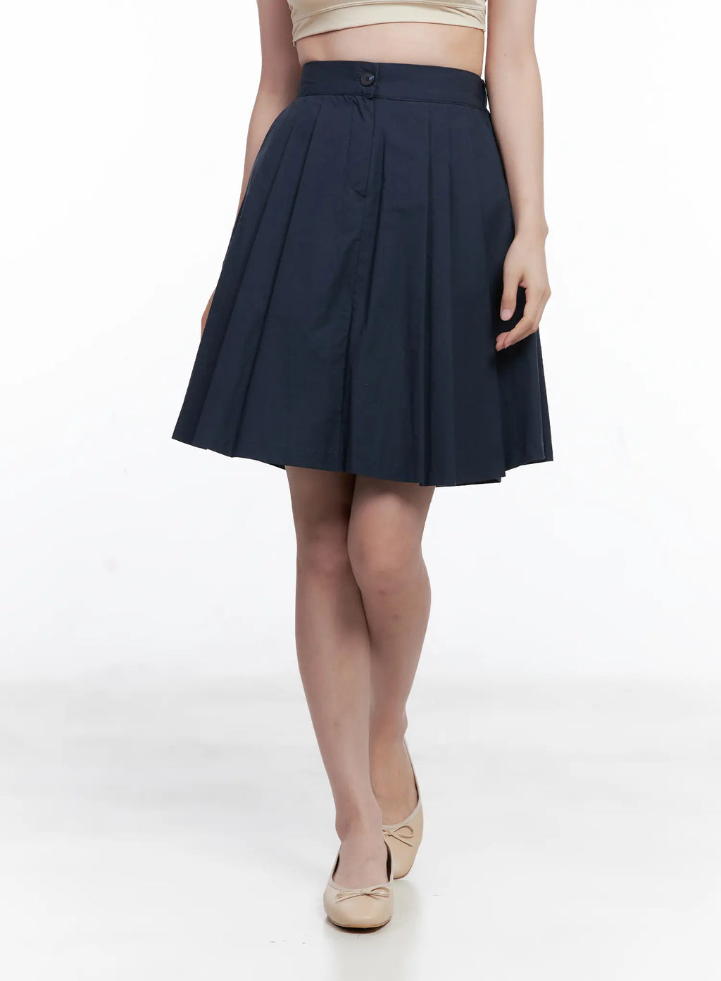 Pintuck A-Line Pleated Knee Length Skirt CG520