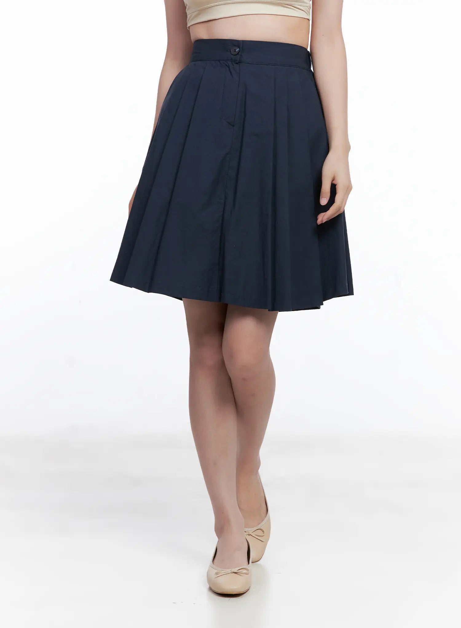 Pintuck A-Line Pleated Knee Length Skirt CG520