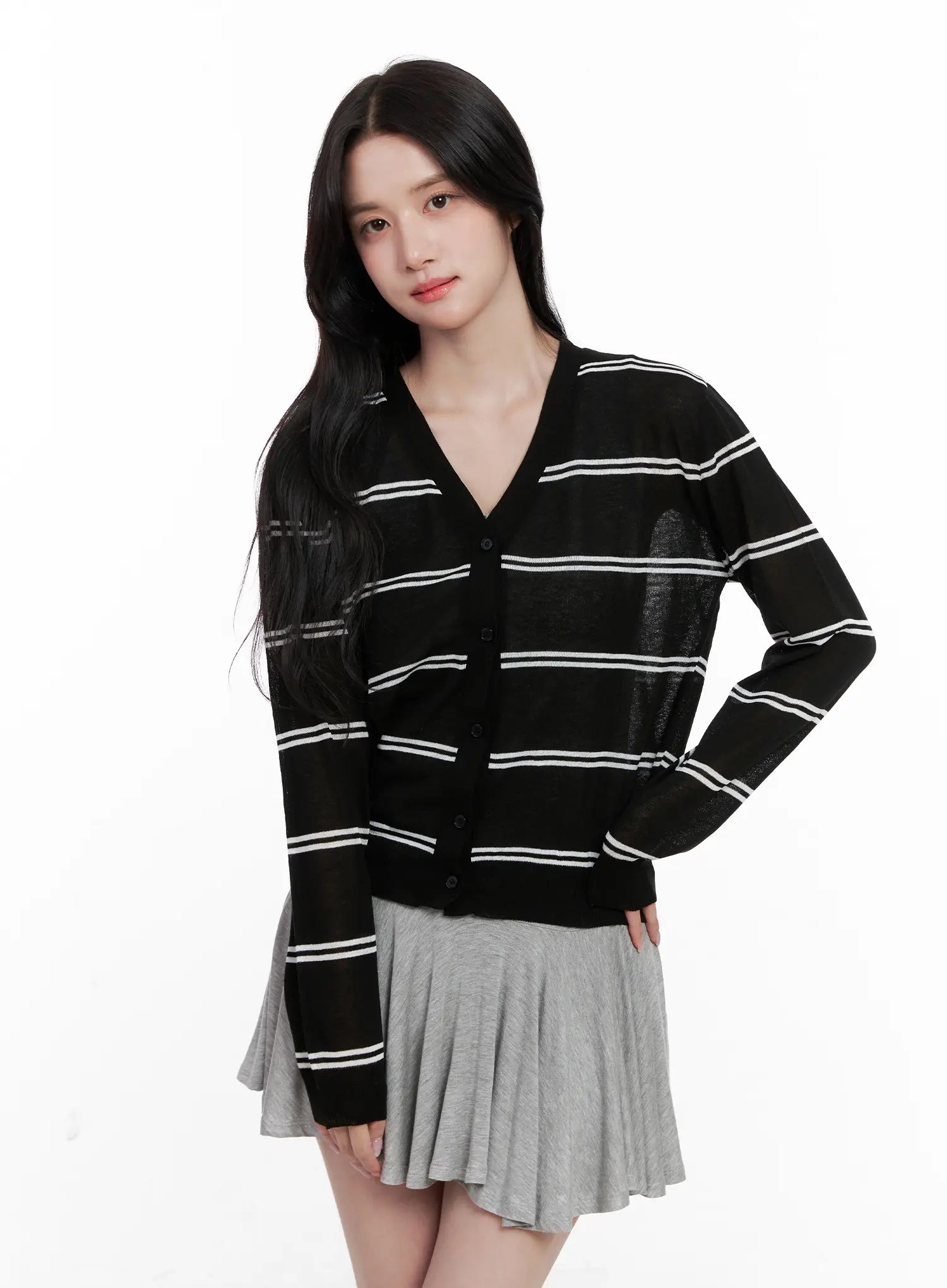 Sheer Striped Cardigan CL515
