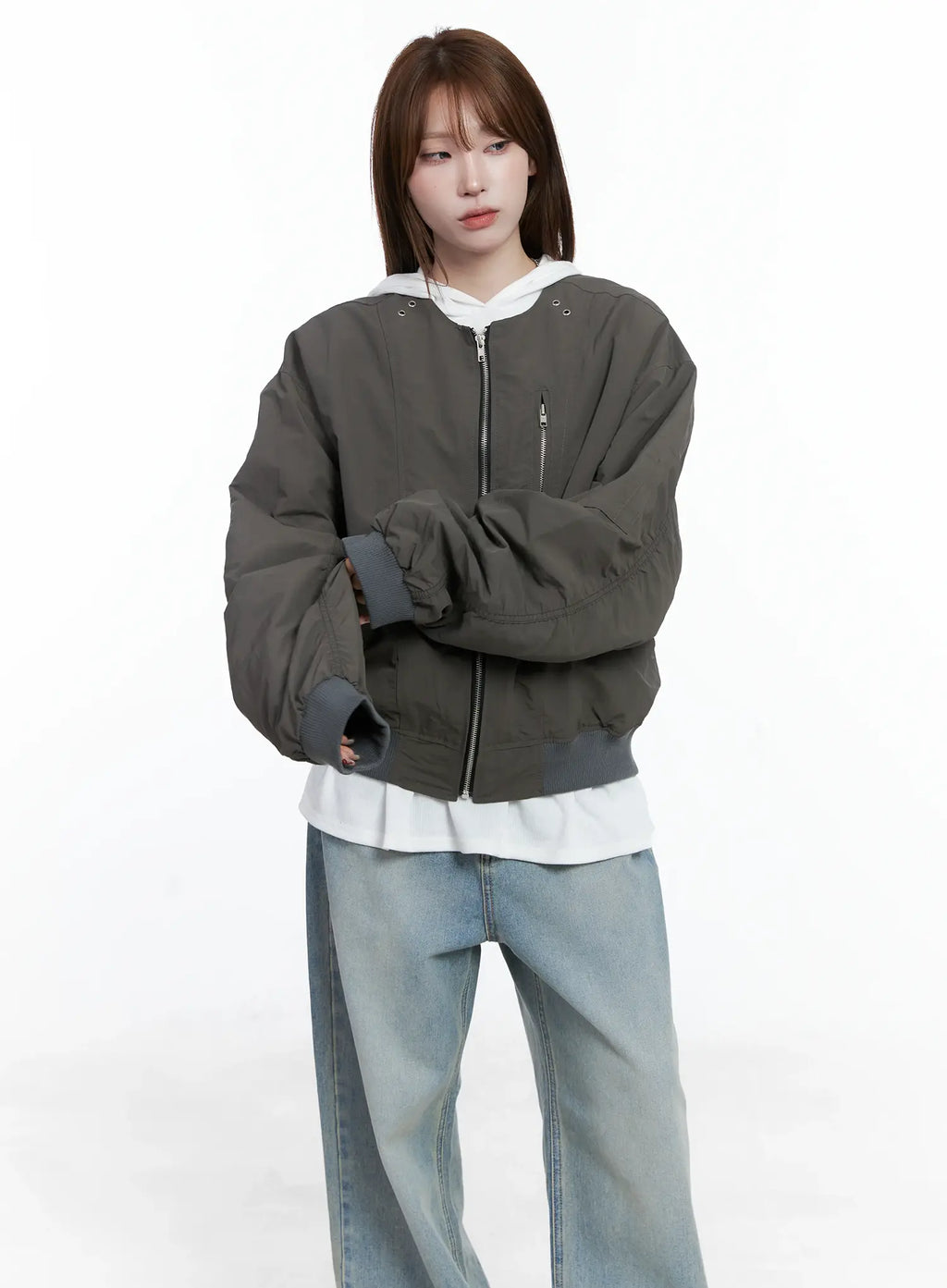 Casual Zip-Up Bomber Jacket CS501