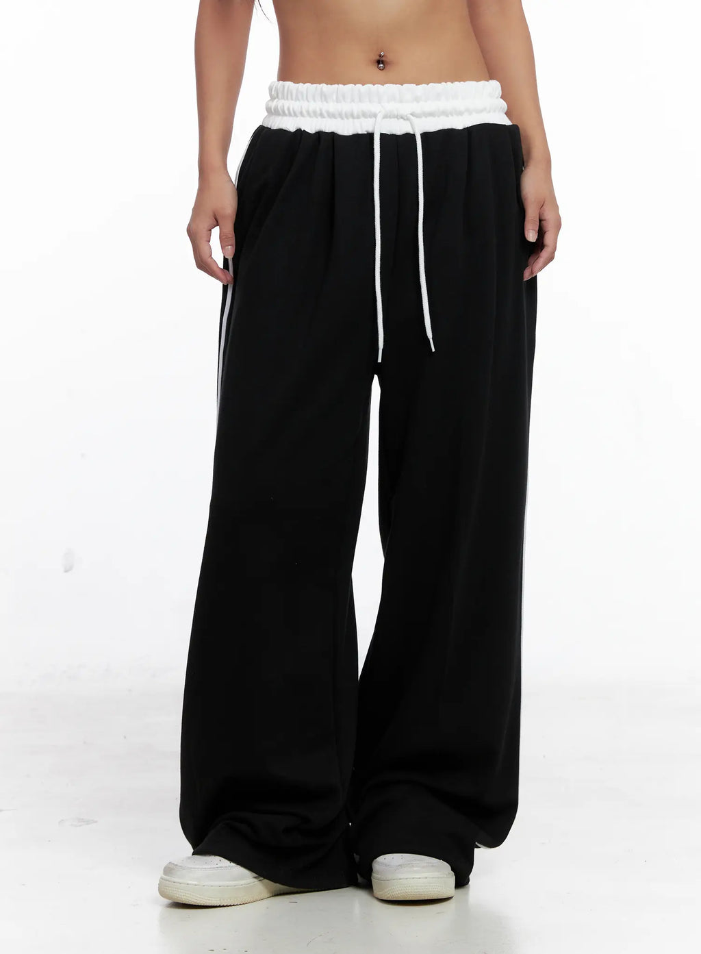 Striped Contrast Wide Leg Sweatpants CS524