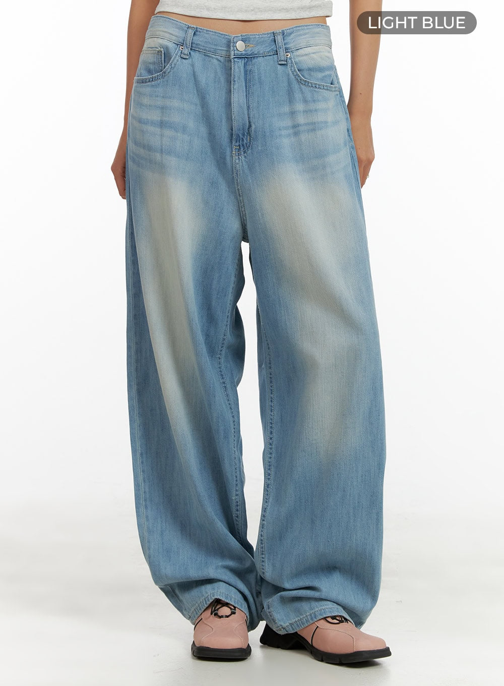 Washed Comfort Baggy Jeans CU414