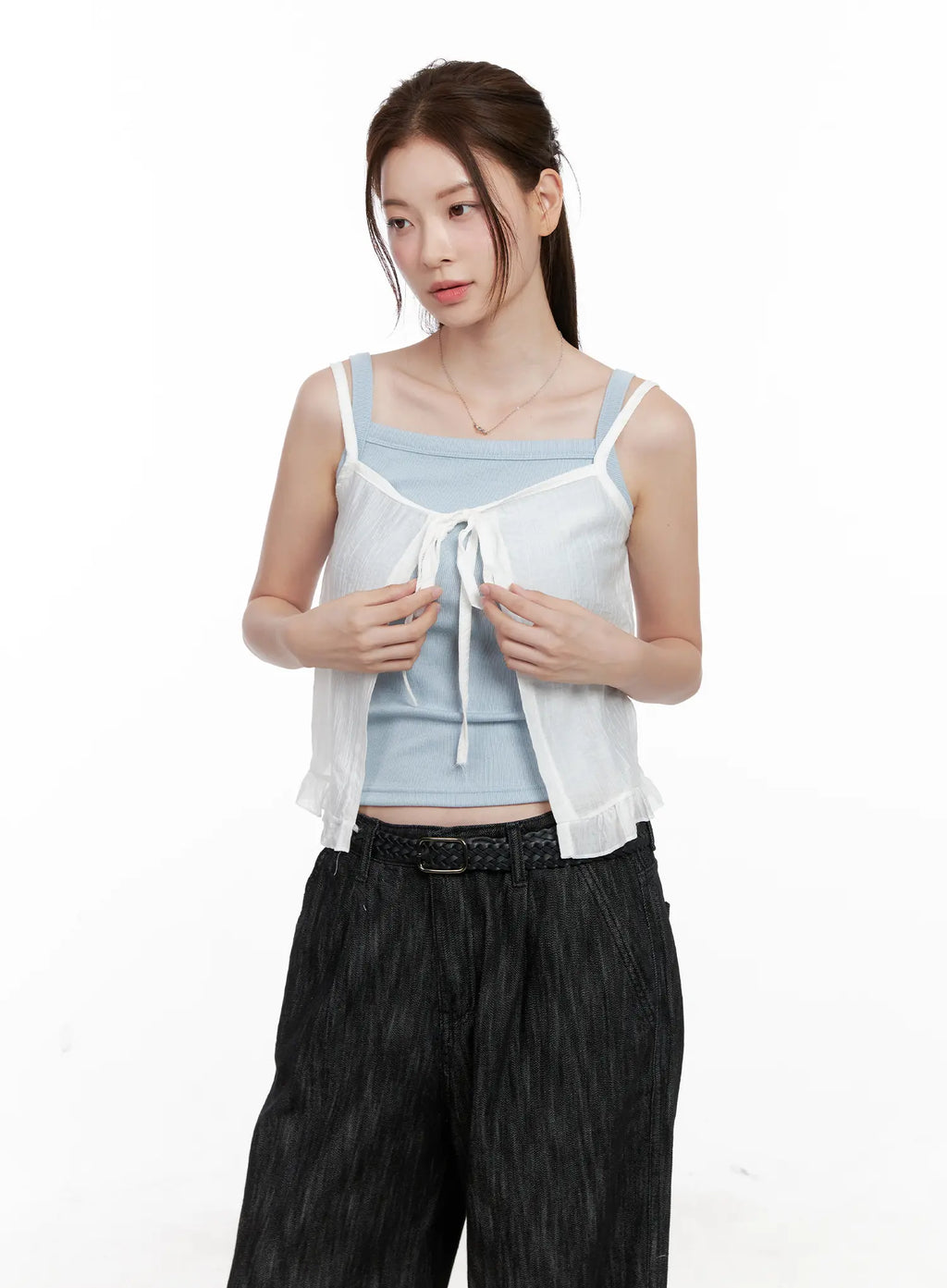 Frill Ribbon Bustier Tank CL523