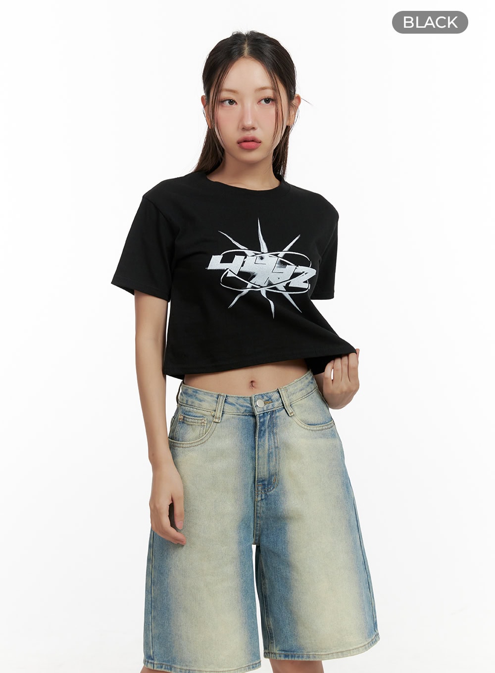 Acubi Graphic Crop Tee CL431