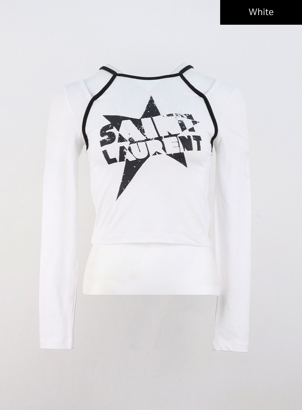 Graphic Cut-Out Crop Top CS314