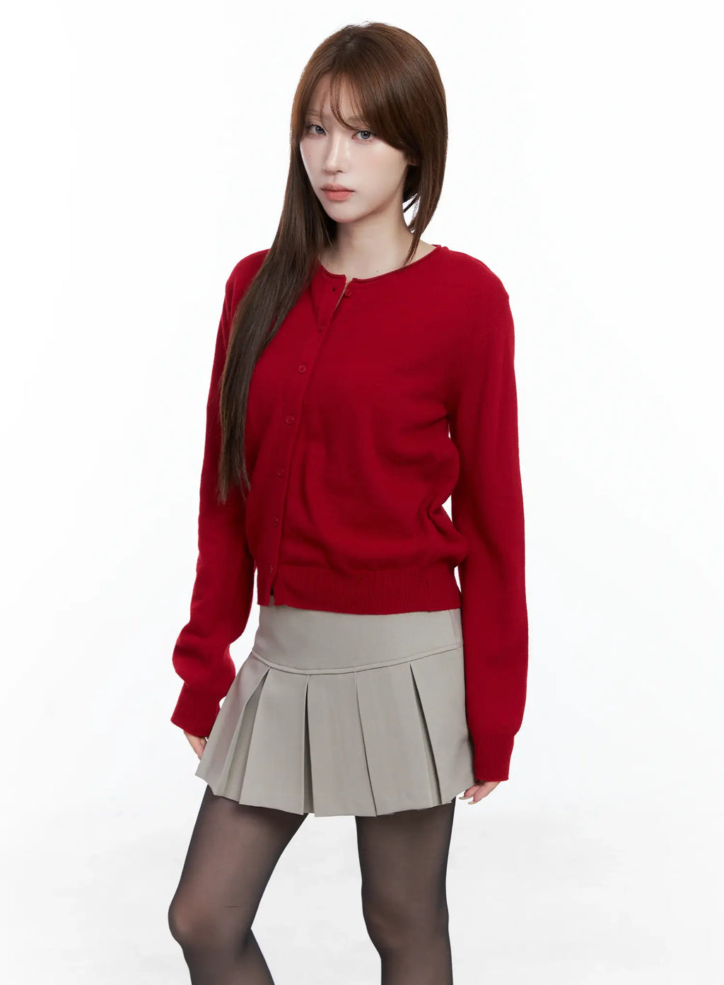 Classic Knit Button-Up Cardigan CS501