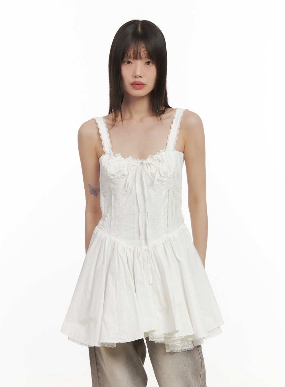 Sweetheart Lace-Up Mini Dress CD426