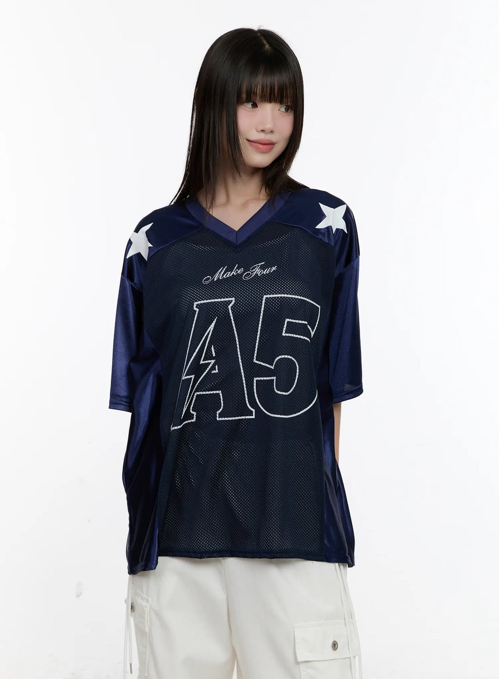 Oversized Graphic Jersey Top CL507