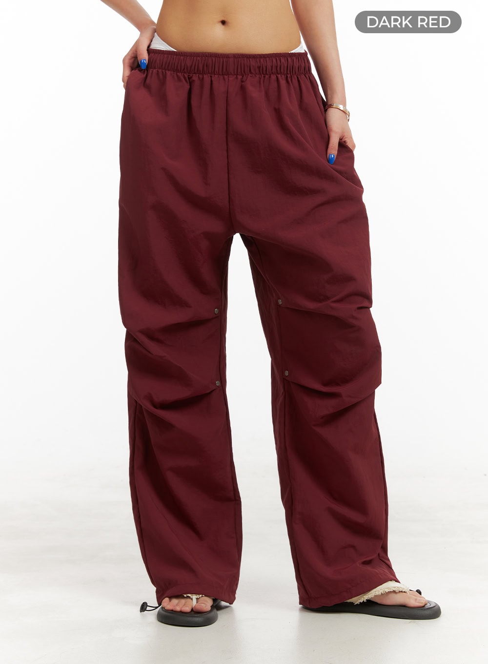 Pintuck Nylon Wide Leg Pants OY408