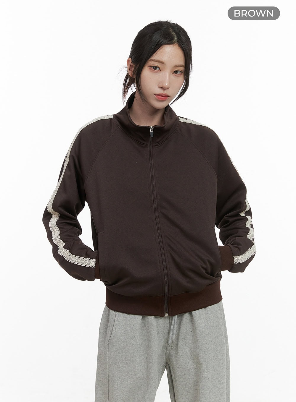 Chic Zip-Front Polyester Spandex Jacket CO402