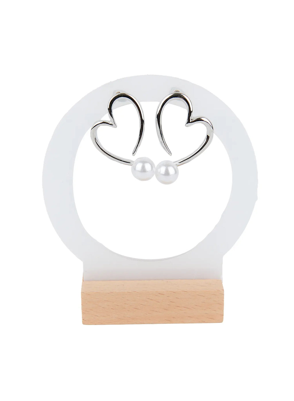 Heart Faux Pearl Drop Earrings CG521