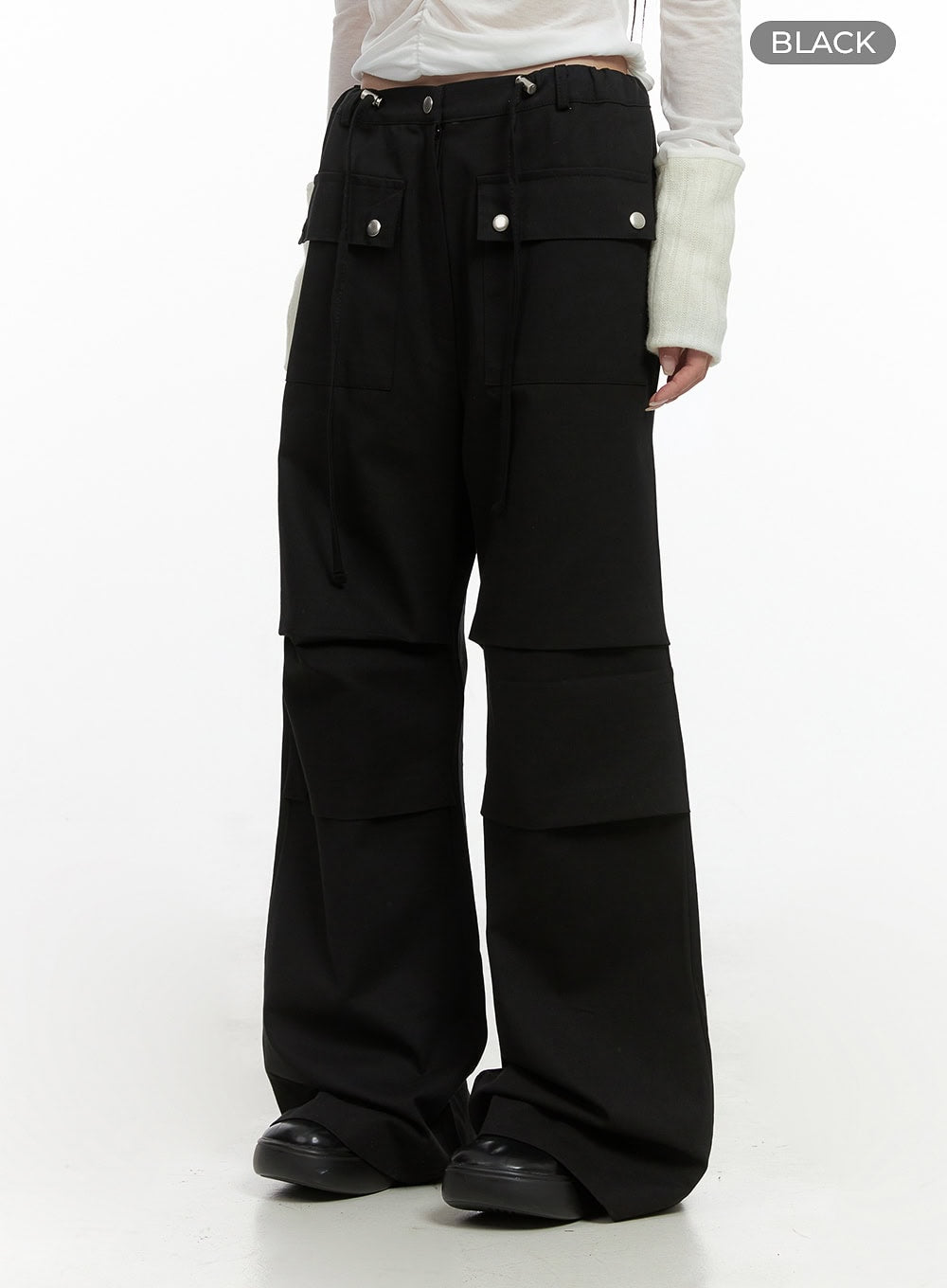 String Boot-Cut Parachuate Pants CS430