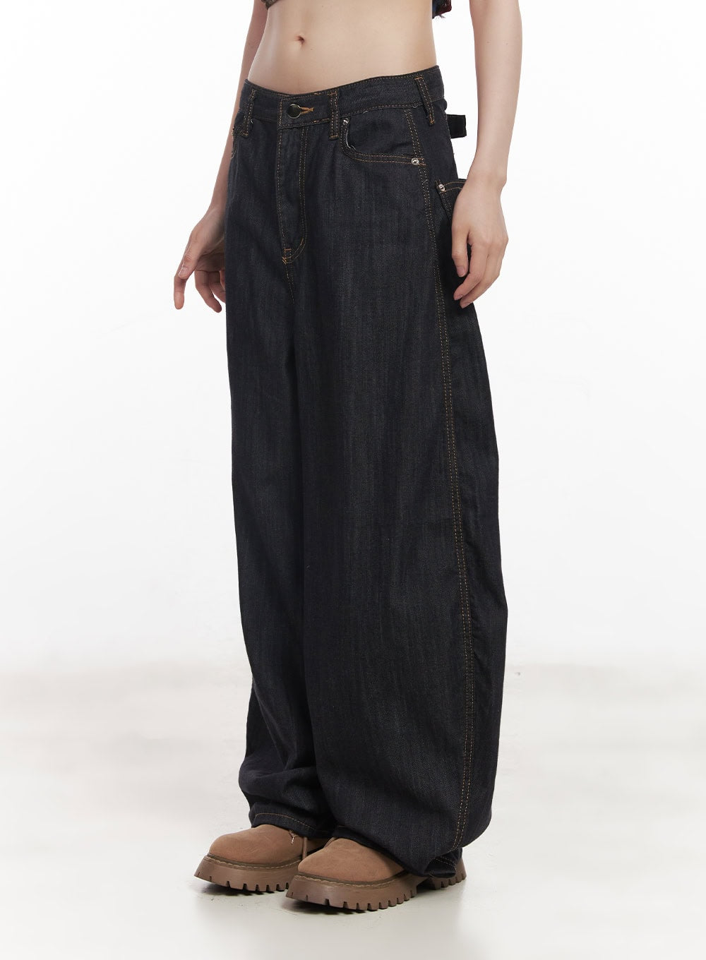 Jessie Stitched Wide-Leg Jeans CY520