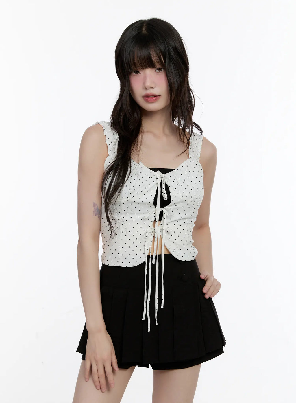 Polka Dot Front-Tie Tank CL507