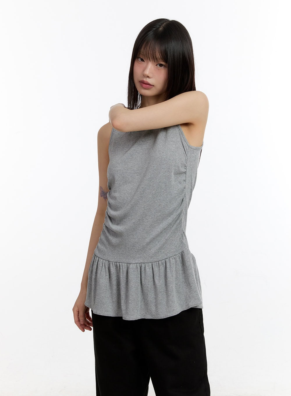 Classic Shirred Sleeveless Mini Dress CA508