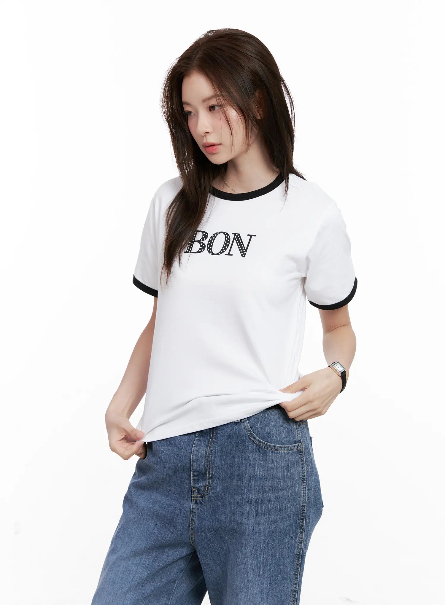 Casual Contrast Graphic Tee CL524