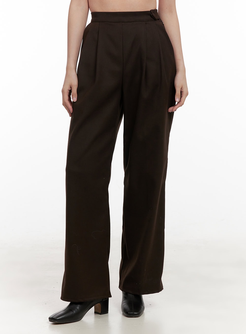 Solid Print Tailored Wool Trousers OD403