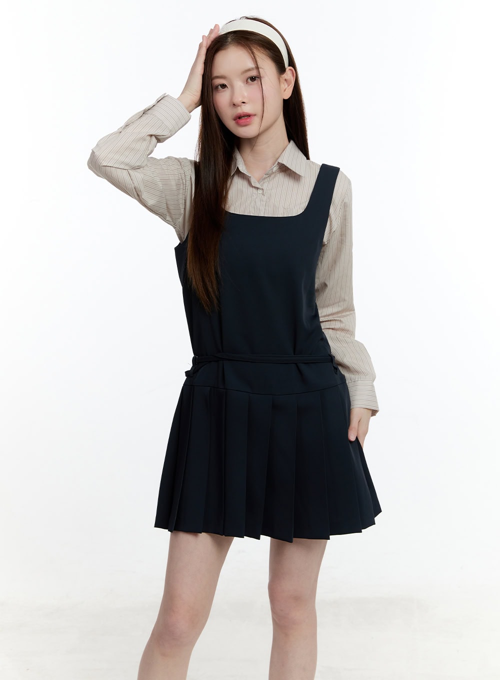 Square Neck Pleated Mini Dress CM521