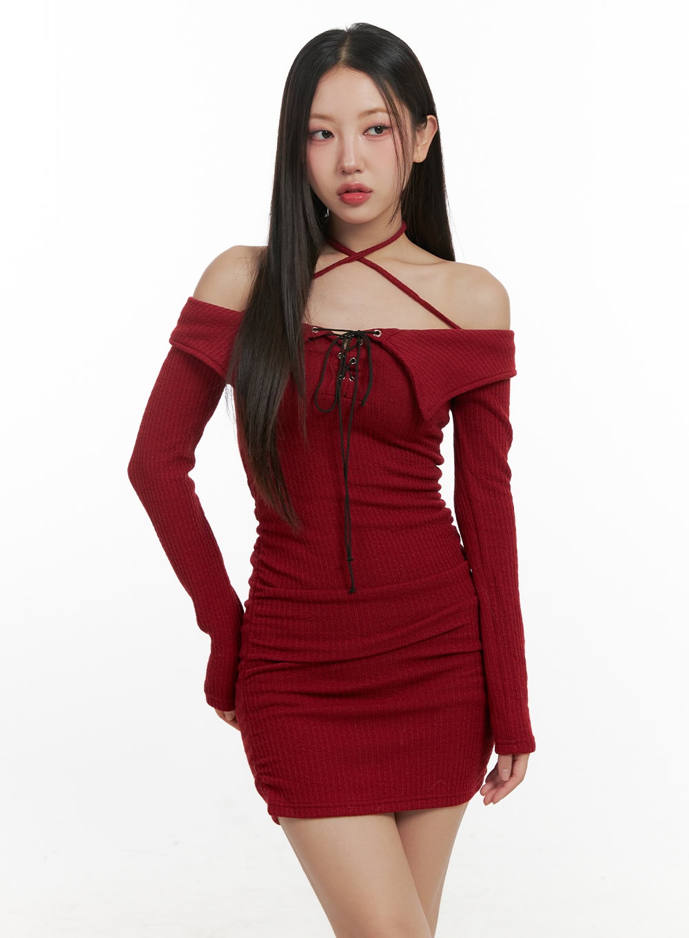 Strappy Long Sleeve Mini Dress CN413