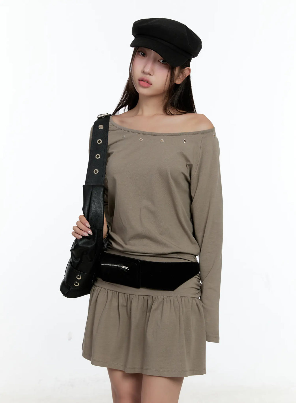 Studded Off-Shoulder Mini Dress CS517