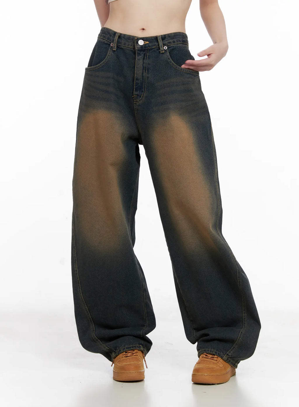 Jaycee Vintage Wash Baggy Jeans CG519