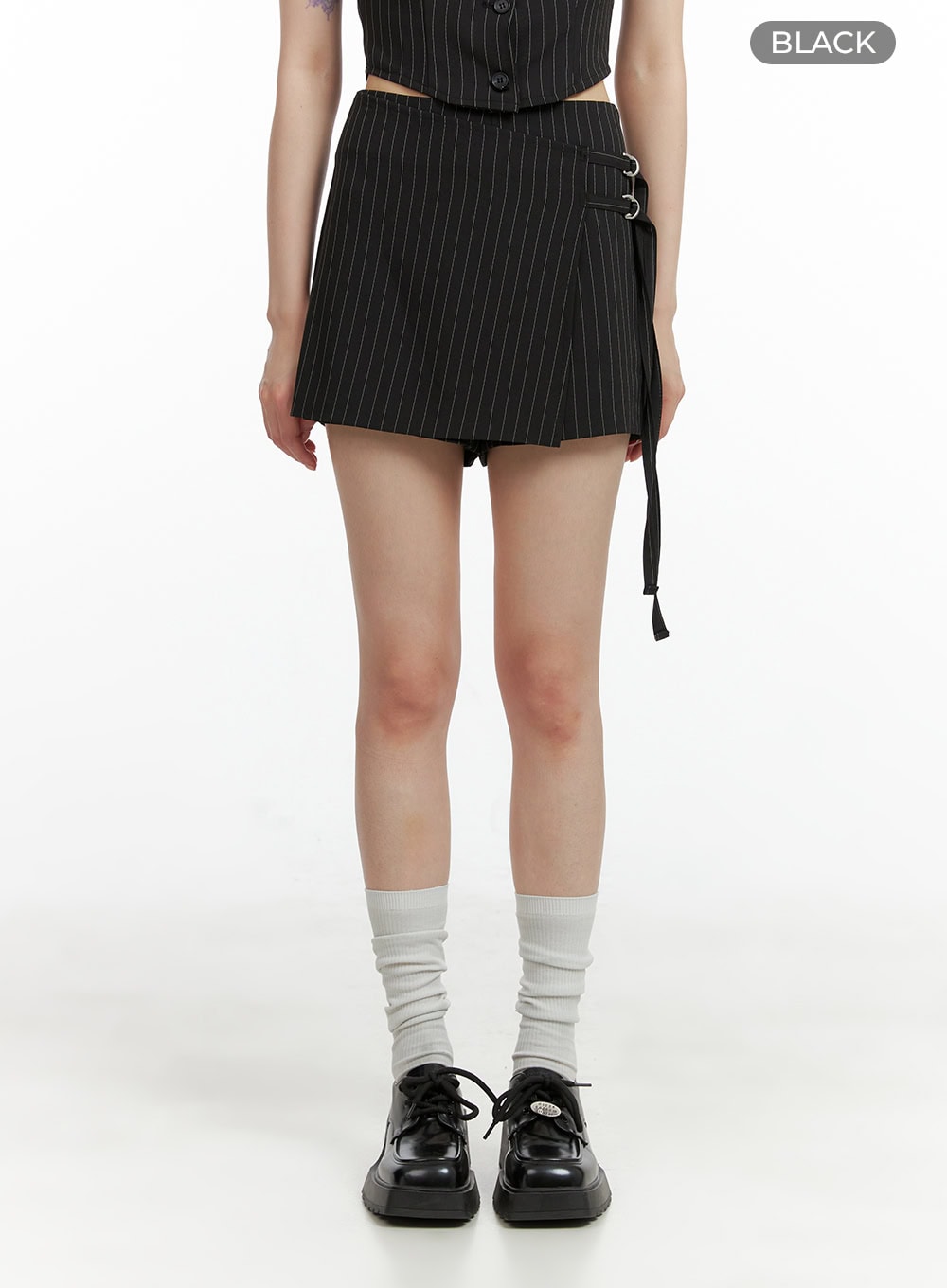 Stripe Buckle Wrap Shorts CL402