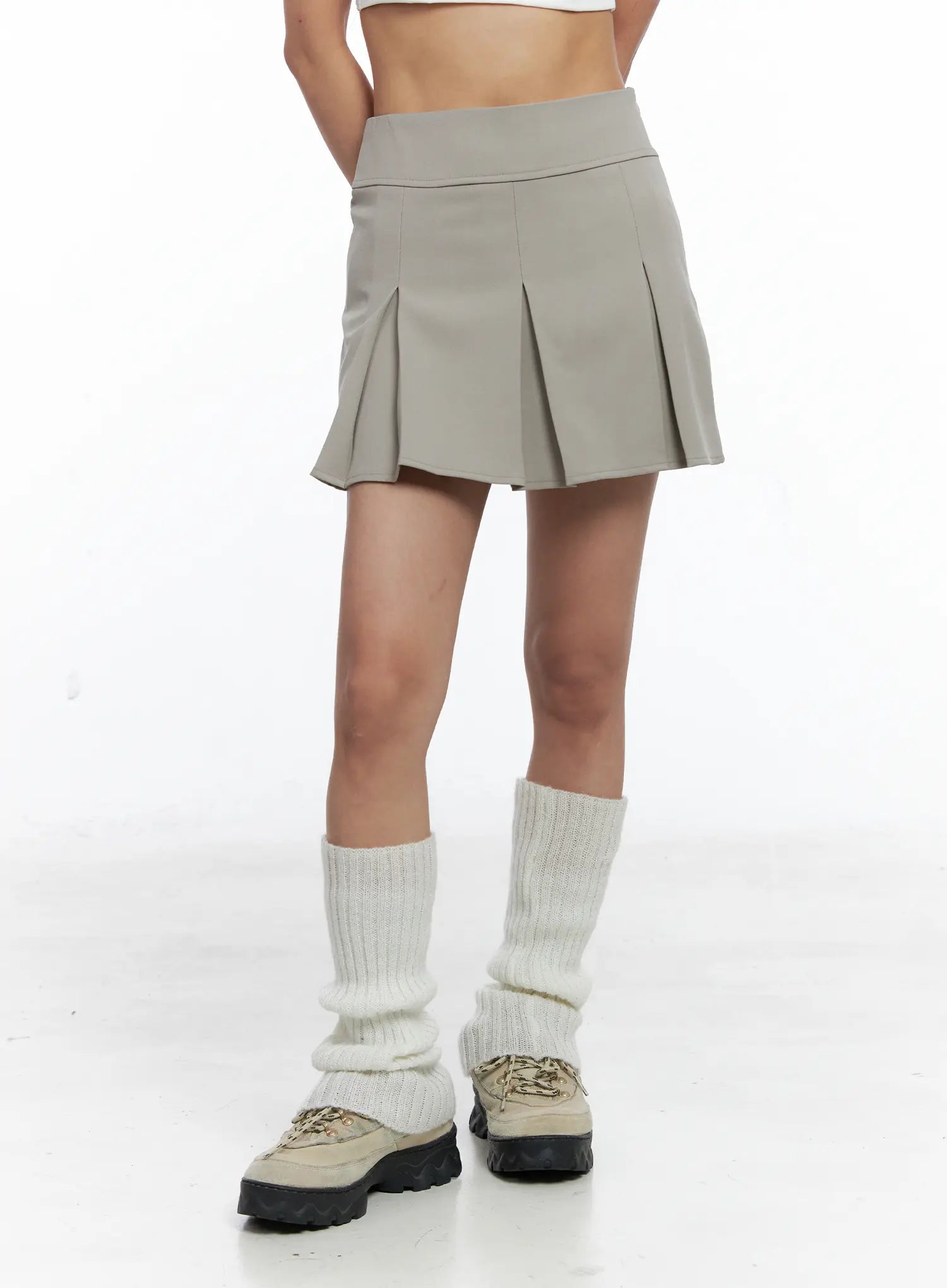 Pleated Mini A-Line Skirt CS504