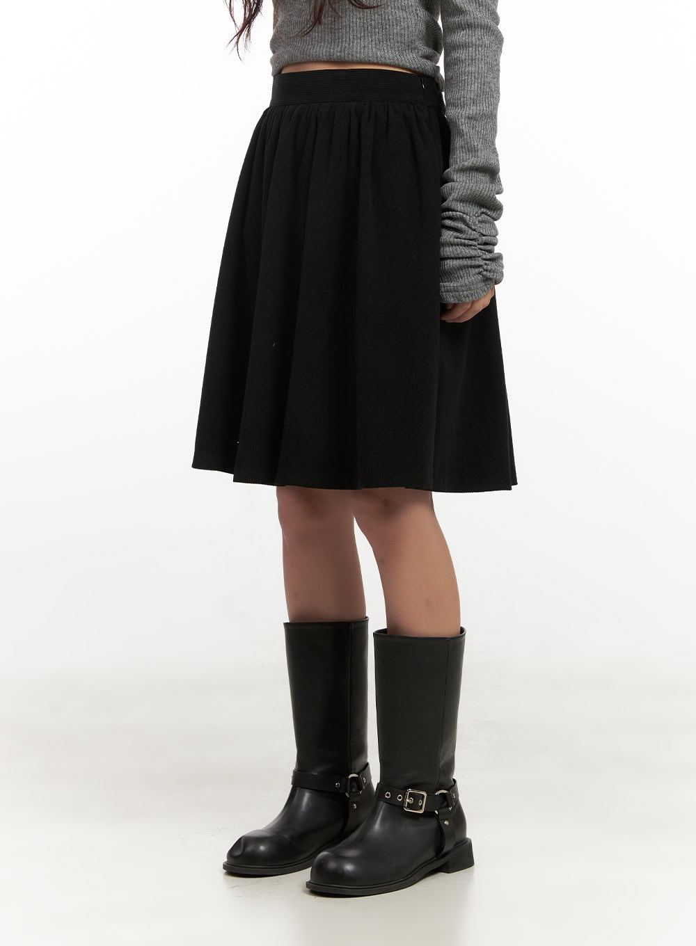 Coruduroy Flared Midi Skirt CN426