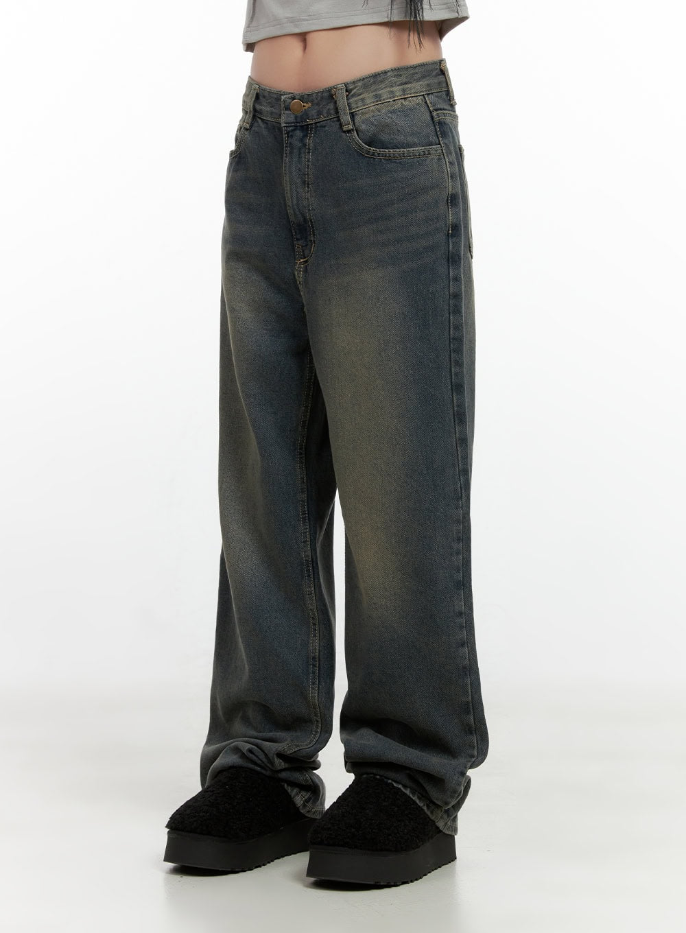 Alina Washed Wide-Leg Jeans CN407