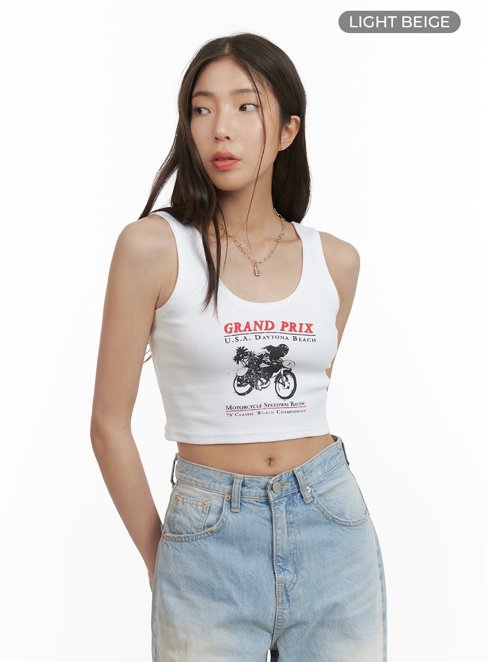 Graphic Cropped Tank Top CY417