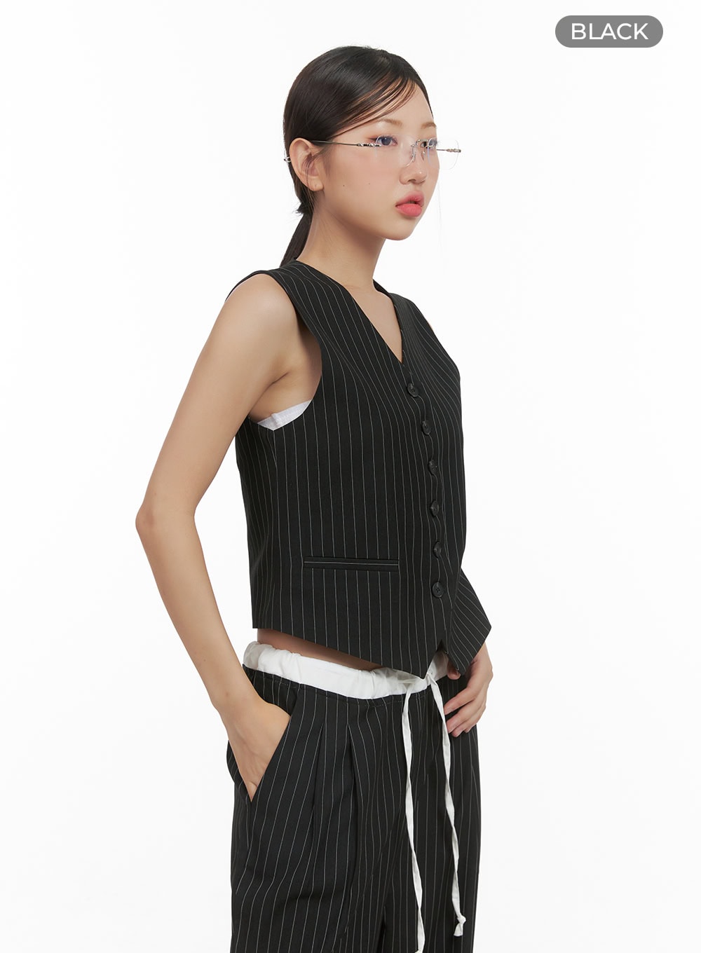 Striped V-Neck Vest CS405