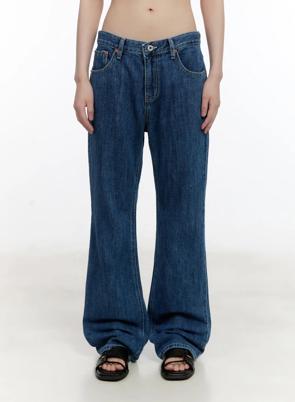 Wonhee Loose Flared Dark-Wash Jeans CL507