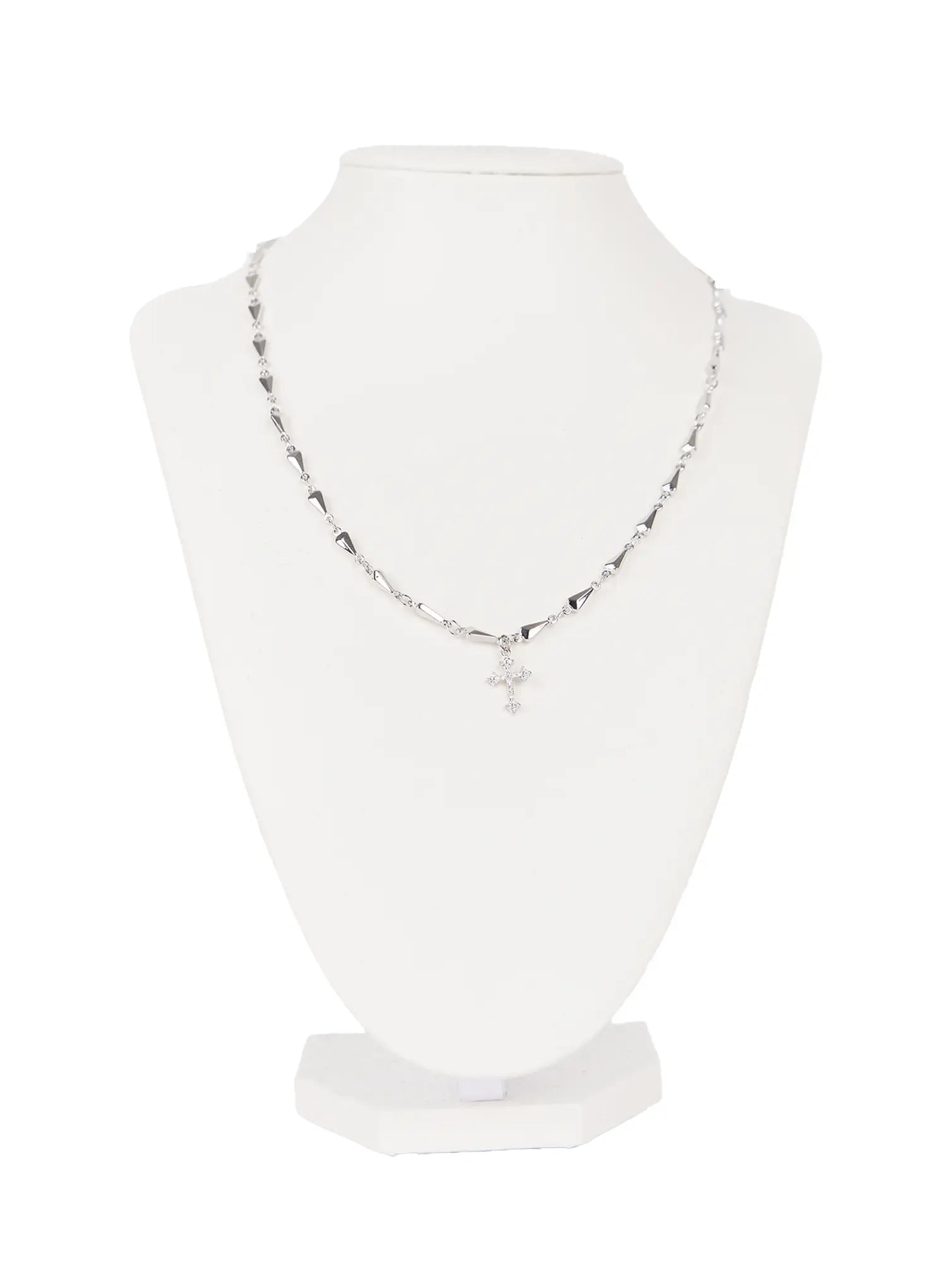 Triangle Chain Cross Pendant Necklace CG511