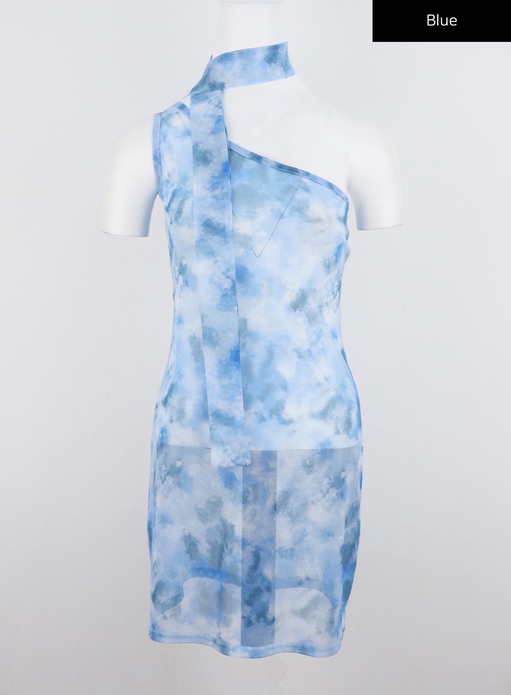 Mesh Mini Dress With Scarf CL319