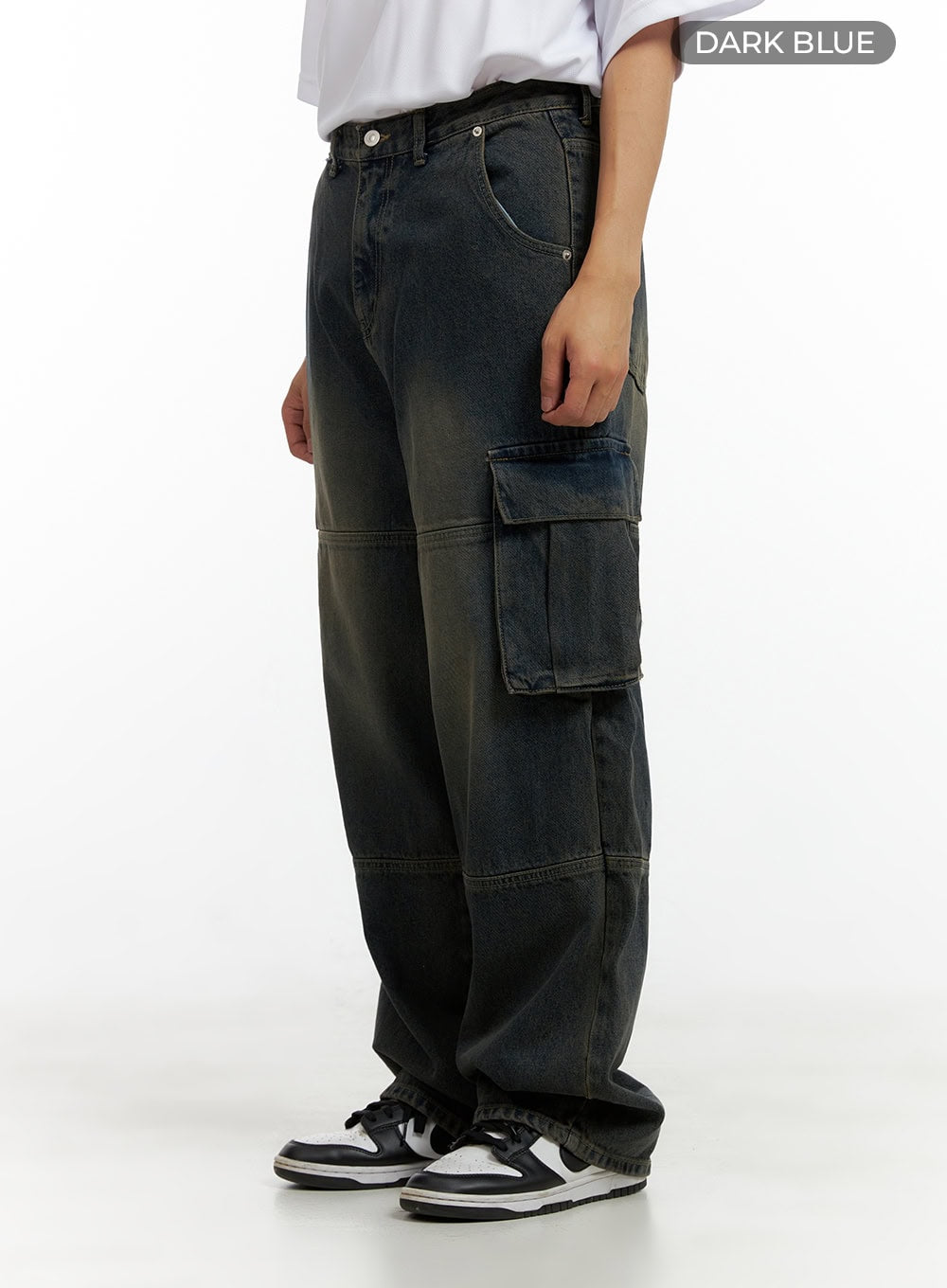 Men's Wide Fit Cargo Stitch Denim Jeans CL429