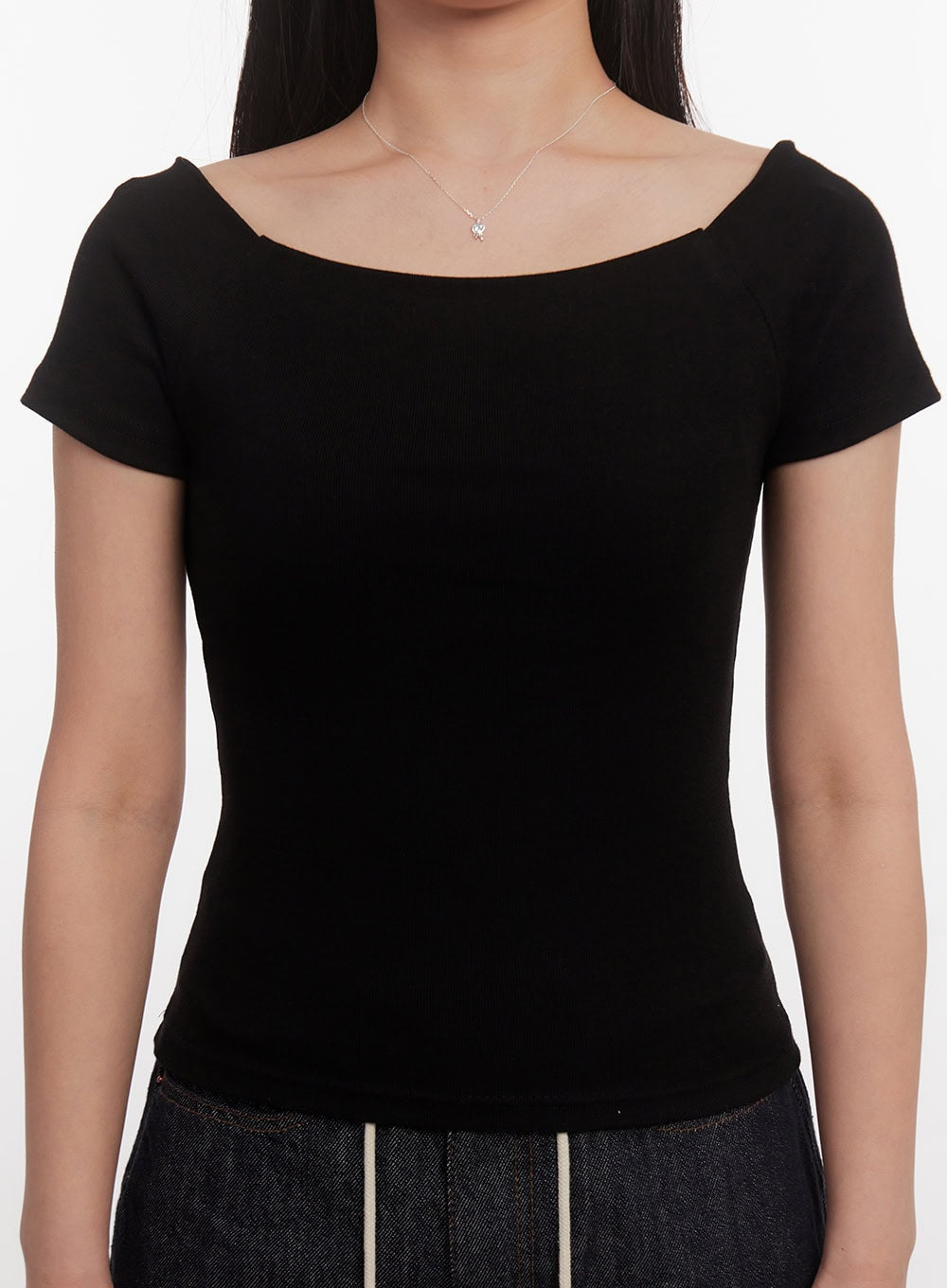 Essential Boat-Neck Cotton Top IA524