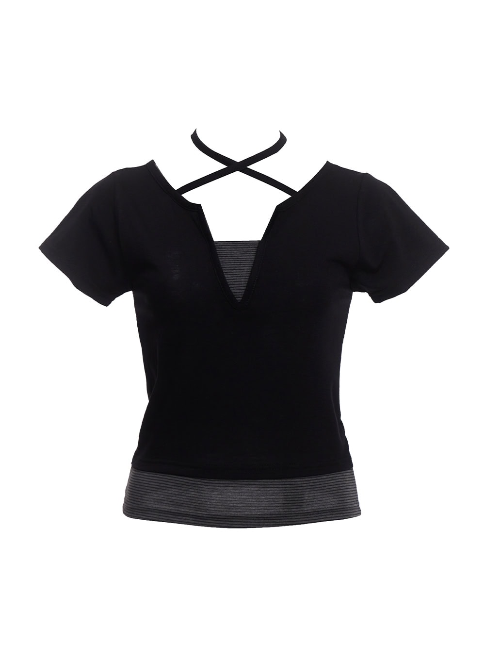 Strappy Slit Layered Top CU520