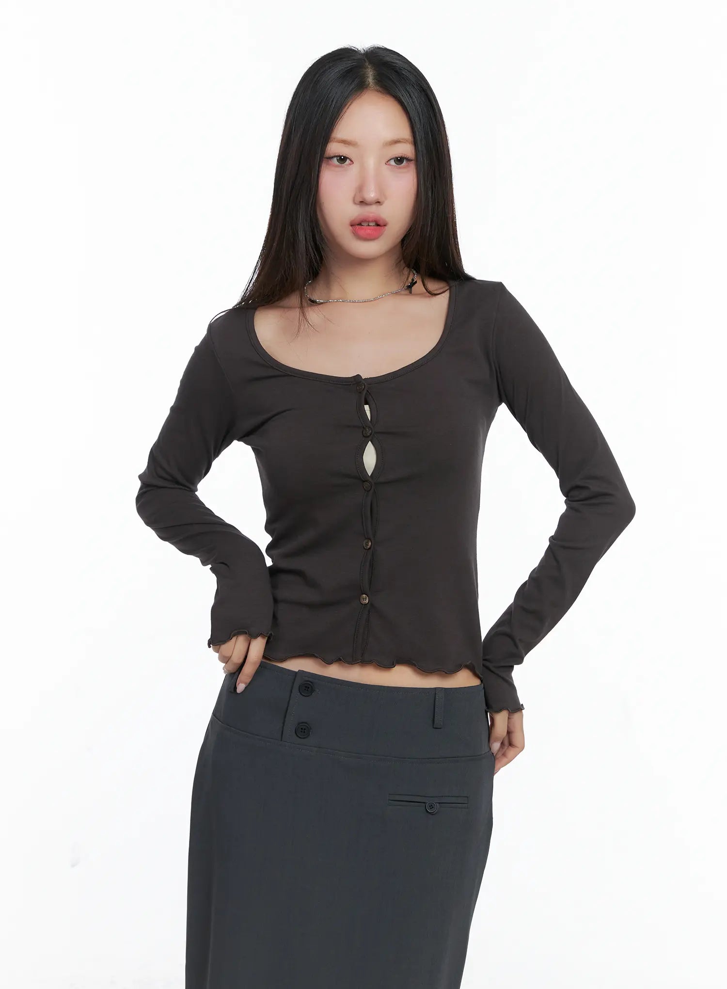 Button Long Sleeve Top CS502