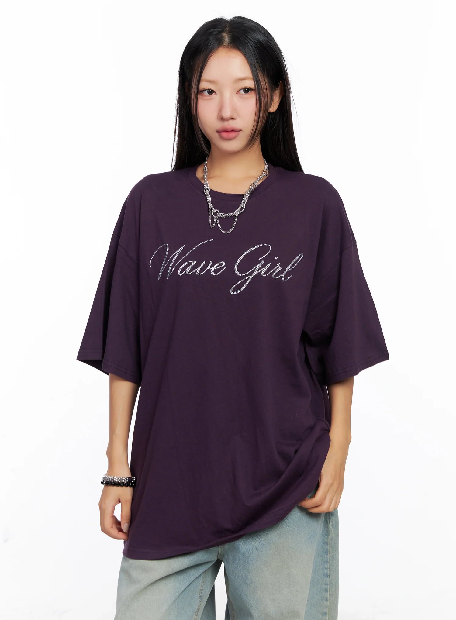 Oversized Text Print Tee CO515