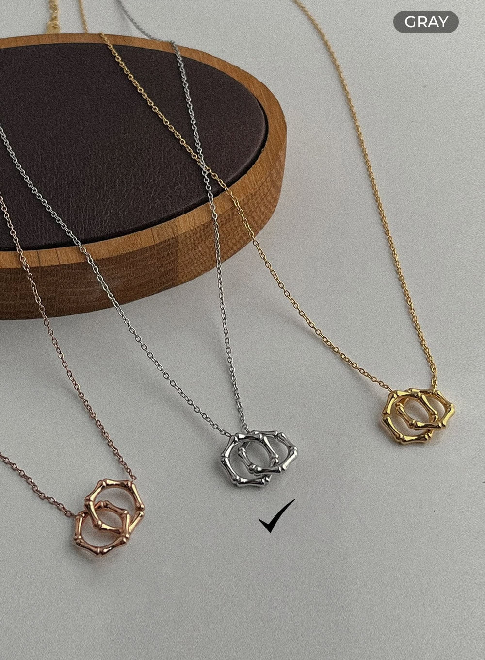 Half Two Ring Necklace IL405