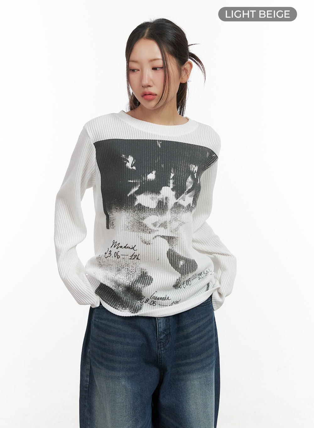 Vintage Print Long Sleeve Shirt CO417