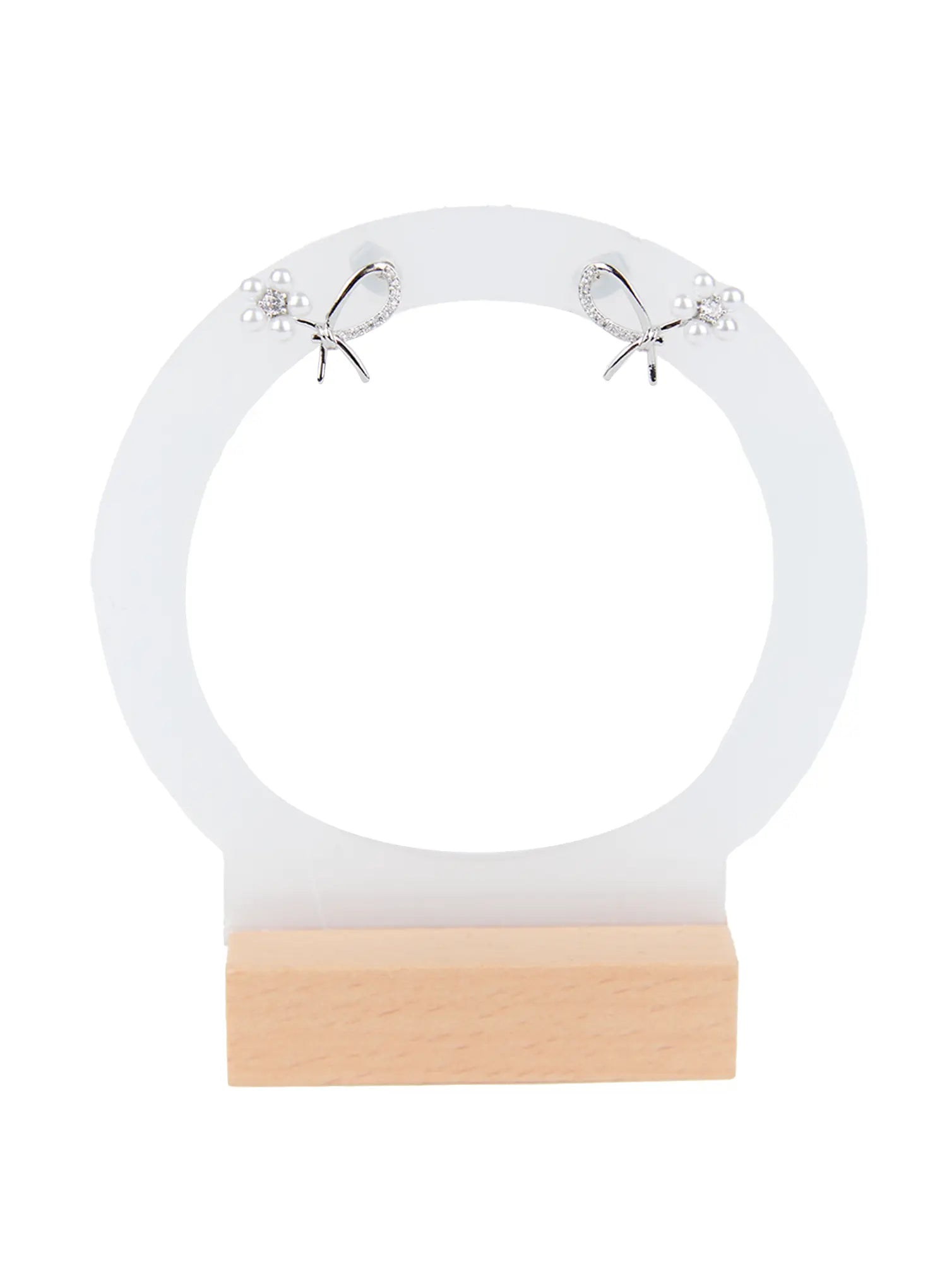 Petal-Shaped Lustrous Bead Earrings CC0608