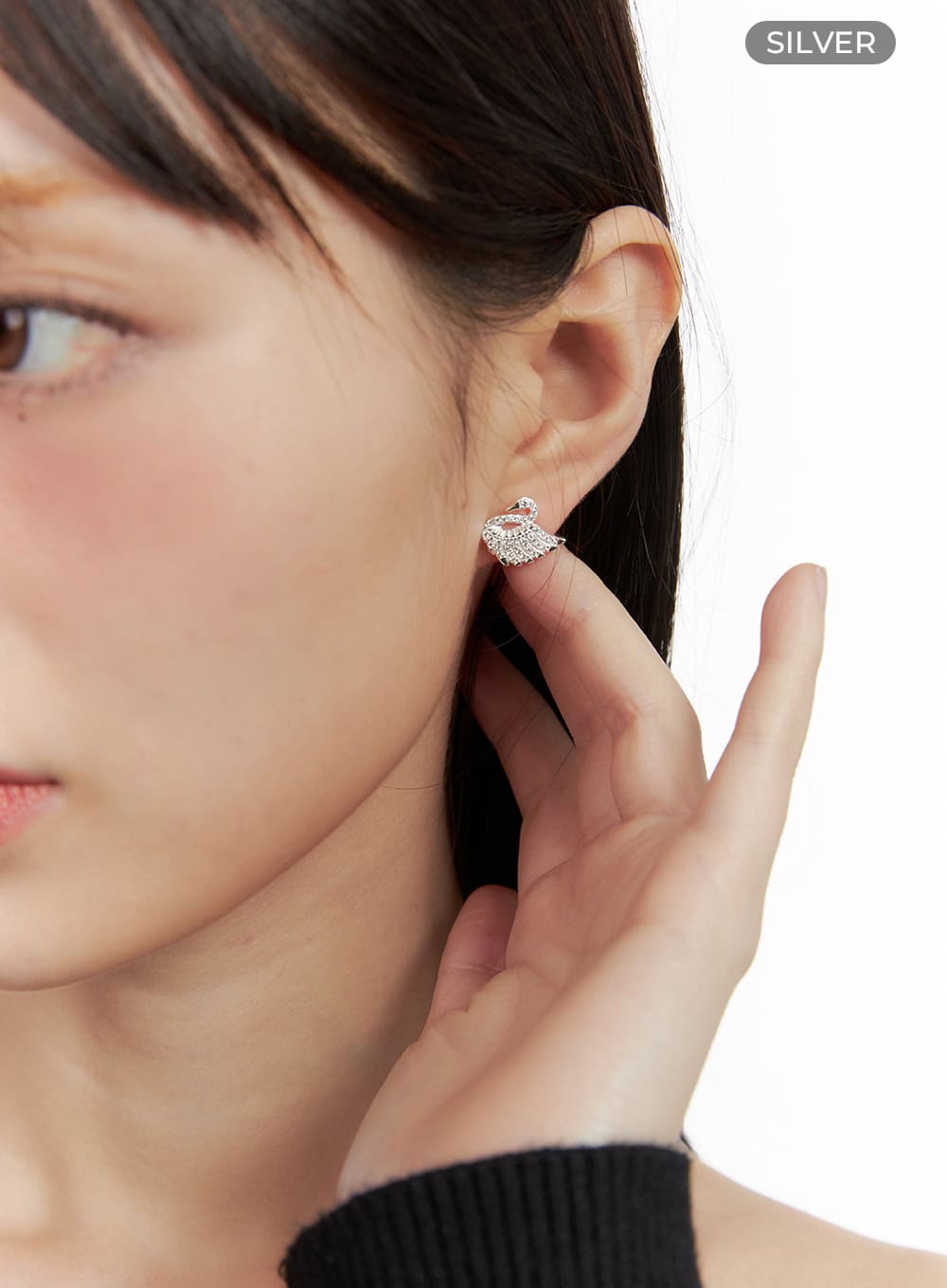 Swan Silver Earrings IO418