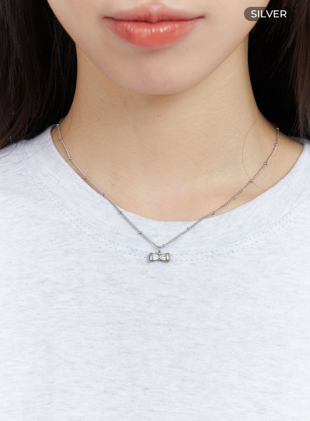 Steel Ribbon Necklace IG406