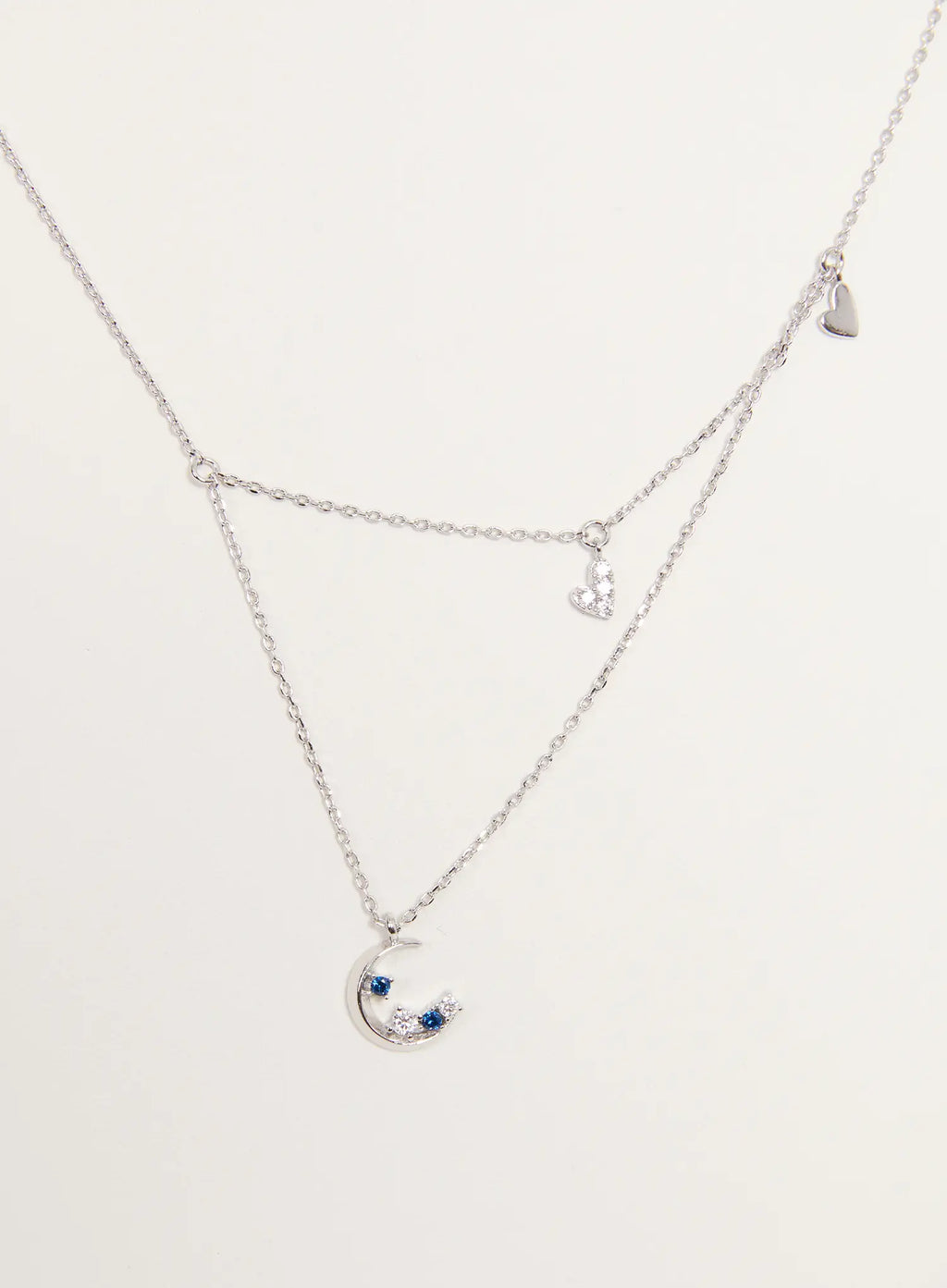 Azure Crescent Necklace IS517